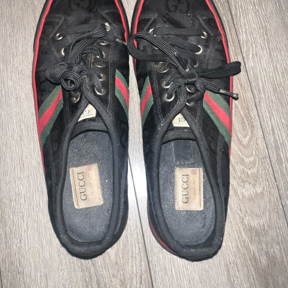 Gucci Tennis 1977 Off The Grid Low Top Sneakers Black Size 10